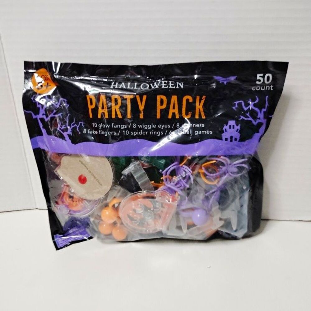 Halloween Party Favors Bag Fillers Assortment 50 Count Multicolor Plastic Kids